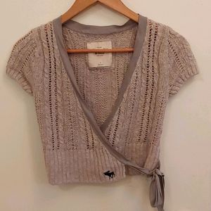 Grey cropped cardigan